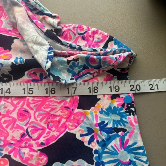 Lilly Pulitzer Billie high tide turtle print Halter Neck tank Top Large Ruffle - Picture 10 of 10